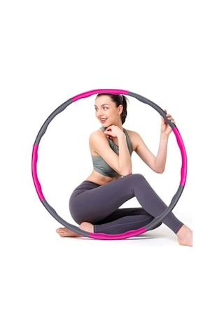 Hula Hoop Egzersiz Çemberi, 8 Parça Pembe Renk, 1000 Gr Ağırlık