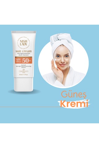 Nish Lady Suya Dayanıklı Güneş Kremi SPF50+ 50 ML