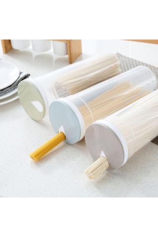 Yüksek Şeffaf Spagetti Makarna Kabı Saklama Kavanozu Kapaklı Bpa İçermez Büyük Kapasiteli Şeffaf Tasarım Hava Geçirmez Sızdırmaz Spagetti Saklayıcı Yeşil