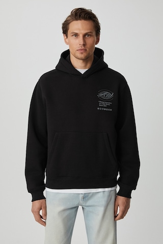 Grımelange Grımelange Legandary Erkek Yumuşacık Siyah Sweatshirt Siyah
