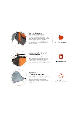 Where Tomorrow Rechteck Otomatik Çadır Gri