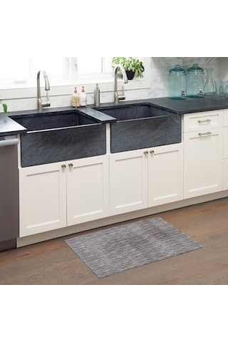 Sohome Ultra İnce İç Mekan Kapı Paspası Mutfak Paspası, Düşük Profilli Lekeye Dayanıklı Kaymaz Tasarım, Makinede Yıkanabilir, 24" X 35", Gri 50 x 22