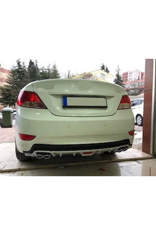 Hyundai Accent Blue Uyumlu Body Kit Difüzör 4 Çıkış Yuvarlak Gri Model 1