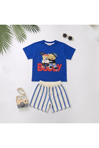 Sea Bubbles Teddy Bear Erkek Çocuk Şortlu Takım Mavi