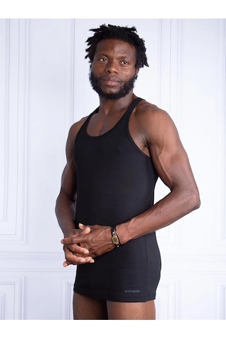 Blackspade Erkek Sırtı Çapraz Atlet 2 Li Paket 9676 Beyaz