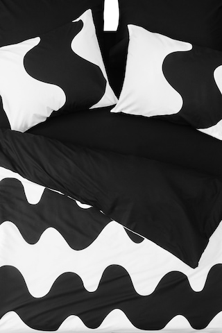 Cozy Home Mono Çift Kişilik Lastikli Çarşaflı Nevresim Takımı Flow Siyah Siyah
