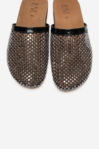 Luvi Shoes Montera Siyah Taşlı Kadın Terlik