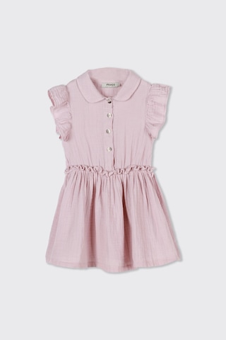 Panço Kız Çocuk Müslin Elbise Pembe