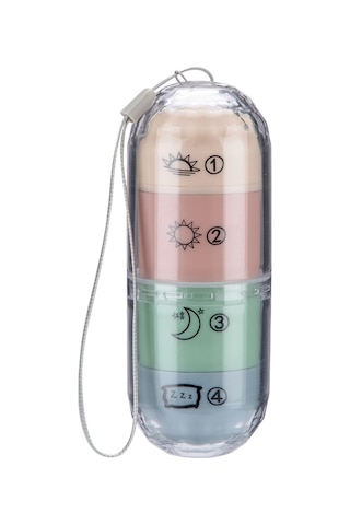 Dofolink Yd177 Dört Bölmeli İlaç Kutusu - Sabah-öğle-akşam-gece Depolama - Pp+pc Malzeme Çok Renkli