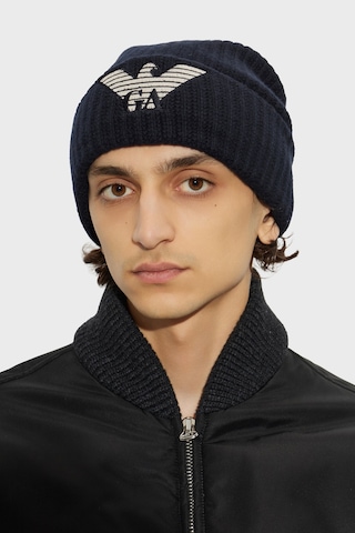 Emporio Armani Yünlü Bere Erkek Bere Em006282 Af18099 Mb015 Mavi-gri