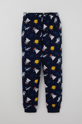 Paty Kıds Erkek Çocuk Pijama Takımı Kısa Kollu Uzay Temalı Astronot Desenli 8-12 Yaş, Lacivert