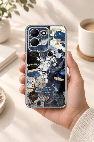 Redmi 17 4g/5g Uyumlu Retro Astronot Tasarımlı Baskılı Silikon Kılıf
