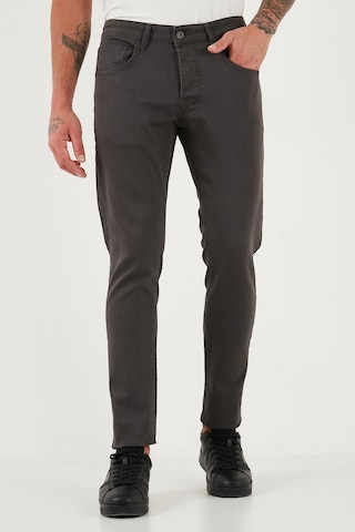 Buratti Streç Pamuklu Slim Fit Normal Bel Dar Paça Jeans Erkek Kot Pantolon 1115C24Napoli Füme