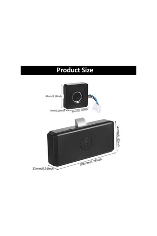 Createtech Akıllı Parmak İzi Çekmece Kilidi - 20 Parmak Kayıt, Hızlı Açılış, Çocuk Kilidi, Güvenli