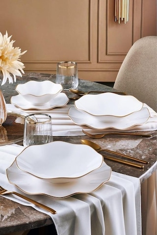 Güral Porselen Nesrin Nes24y430gd Gold 24 Parça 6 Kişilik Yemek Takımı - Outlet