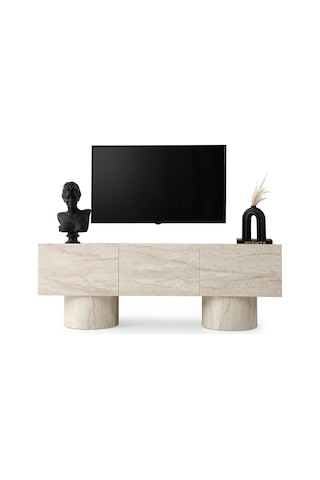 Tv Sehpası 3 Kapaklı Sidon 180cm Kurulu Gönderilir Bej