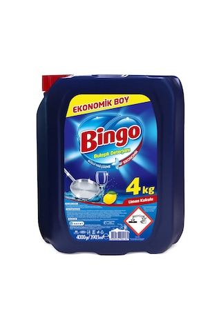 Bingo Bulaşık Sıvısı 4 Litre Limon Kokulu Elde Yıkama X 4 Adet