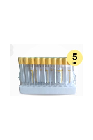 Xinle Vakumlu Jelli Boş Tüp 5 Ml Sarı Kapak 100'lü Paket