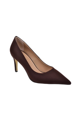 Pullman 8 Cm İnce Topuk Kadın Stiletto Pl-89gv Kahve Saten