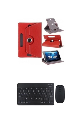 Lenovo Tab M10 Plus Tb128fu Kılıf Uyumlu Standlı Kablosuz Bluetooth Klavye Mouse Set Kılıf