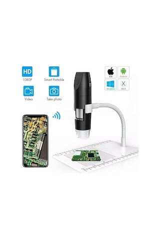 Avp 2.0mp 1000x Wifi 1080p Kablosuz Dijital Mikroskop Siyah Renk