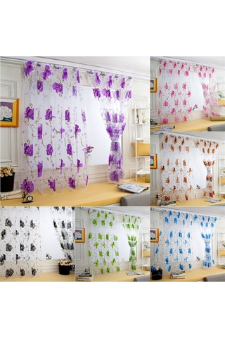 Oturma Odası Yeşili İçin Romantik Tül Perde Pencere Sineği Diğer