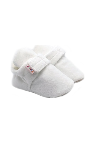 Funny Baby Kadife Cıtlı Rahat Panduf Esnek Ergonomik Yumuşacık Taban Özel Tasarım Organik Rahat Hava Alır Yüzey - Ekru