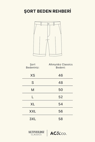 Ac&Co / Altınyıldız Classics Slim Fit Dar Kesim Armürlü %100 Pamuk Casual Chino Şort - 536380791