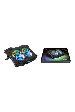 Inc-607 2 Fanlı Rgb Arrax Notebook Soğutucu, Siyah