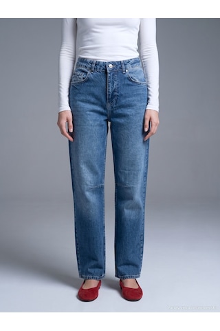 Dilvin 72361 Paçası Sasonlu Denim Pantolon-mavi