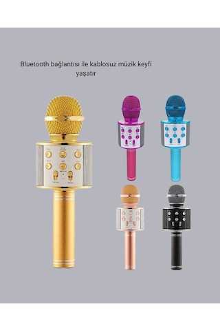 Taşınabilir Karaoke Mikrofon Bluetooth, Usb Ve Aux Girişli