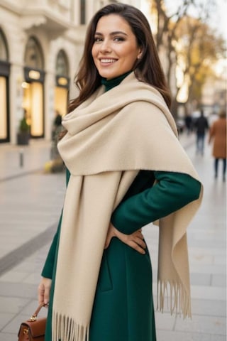 Tezzgelsin Kadın Premium Soft Buklet Atkı Bej
