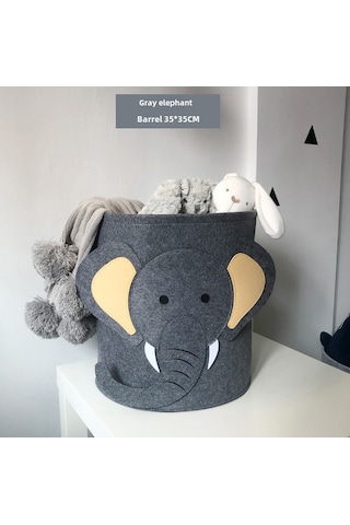 Yifomall Büyük Kapasiteli Yıkabilir Fil Desenli Fantezi Kumaş Depolama Sepeti - Ev Dekoru Ve Kirli Giysi Saklama Çözümü Diğer