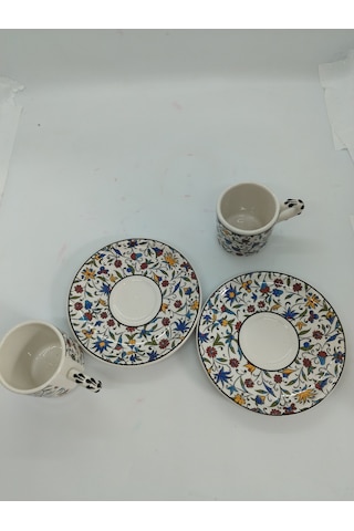 Osmanlı Kahve Fincanı 2 Kişilik Sarı - Çok Renkli