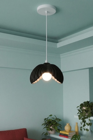 Siyah Tekli Lotus Formlu Modern Avize Salon Dayanıklı Plastik Dekoratif Sarkıt Aydınlatma Ayarlanabilir Kablo