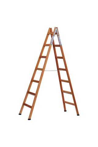 Buse 7 Basamaklı A Tipi Katlanır Gürgen Ahşap Merdiven 230cm