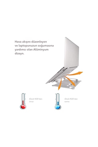Idock N30 Alüminyum Ergonomik Tam Ayarlı Laptop Bilgisayar Standı