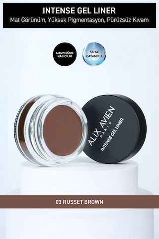 Alix Avien Yüksek Pigmentli Suya Dayanıklı Uzun Süre Kalıcı Mat Jel Eyeliner Intense Gel Liner 03 Russet Brown