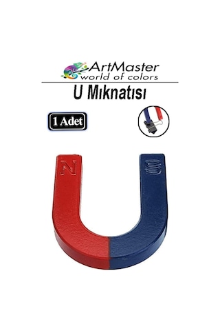 U Şekilli Mıknatıs 1 Adet Deney Malzemesi Kırmızı Mavi Boyalı Mıknatıs Okul Projeleri İçin U Şekilli At Nalı Mıknatıs