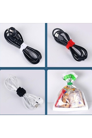 Maiyame Kırmızı Nilon Bant 12x200mm - Kablo Düzenleyici, Tekrarlı Kullanım, Ev Ve Ofis İçin Dayanıklı Bağlayıcı