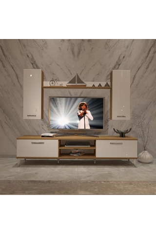 Decoraktiv Eko 7 Mdf Dvd Silver Tv Ünitesi Tv Sehpası Pera - Beyaz