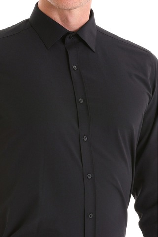 Bawcompany Slimfit Dar Kesim Düz Takım Elbise Gömleği Siyah