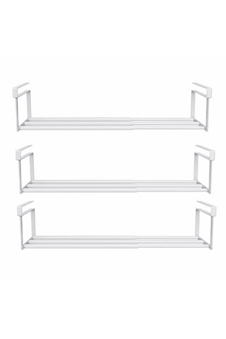 Microcase Dolap İçi Ekstra Alan İçin Metal Ayakkabı Standı 10x20x40-65 Cm 3 Adet Al5457 Beyaz