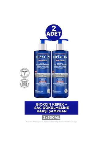 Bioxcin Kepek Ve Saç Dökülmesi İçin Şampuan 500 Ml 2 Adet Tüm Saçlar