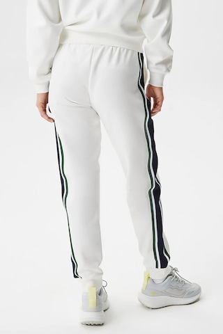 Lacoste Women's Joggers Slim Fit Renk Bloklu Organik Pamuk Kadın Eşofman Altı Beyaz