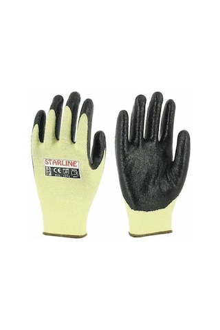 5 Çift Nitril Kaplamalı Aramid Eldiven Starline E-115100 4231b X2xxxx P Beden 9