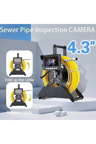 Profosyonel Ekranlı Kameralı 30 Metre Fiber Kablo Yılan Endoskop Kameralı Hafıza Kart Girişli Kuyu, Sondaj, Kanalizyasyon Kamerası 8 Mm 4.3 Inc