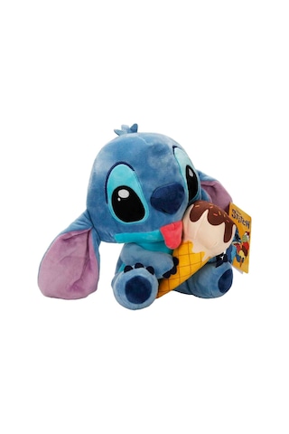 Dondurma Yiyen Stitch Peluş 25 Cm - Sevimli Lilo Ve Stitch Oyuncak Mavi