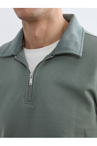 Lcw Vision Mavi Polo Yaka Yarım Fermuarlı Erkek Sweatshirt