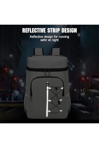 Jeemson Outdoor Piknik Çift Katlı Isı Saklama Çanta Büyük Aluminium Folyo Soğutucu Sırt Çantası Logo Özelleştirilebilir Açık Gri